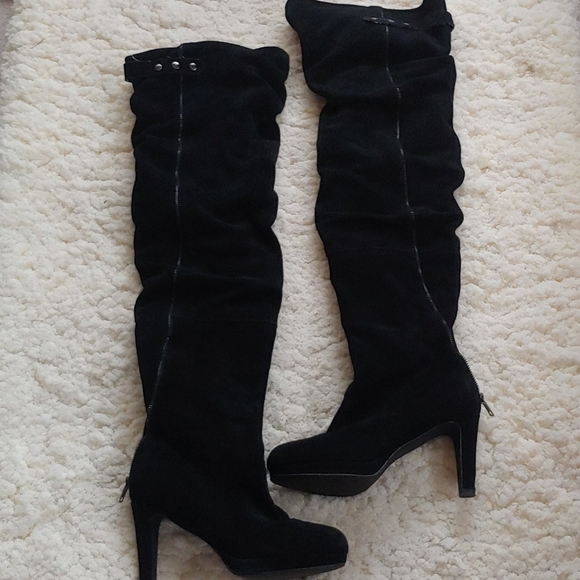 Kelsi Dagger Shoes - Kelsi Dagger Suede Slouchy Thigh High Boots